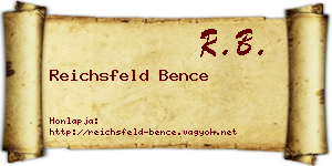 Reichsfeld Bence névjegykártya